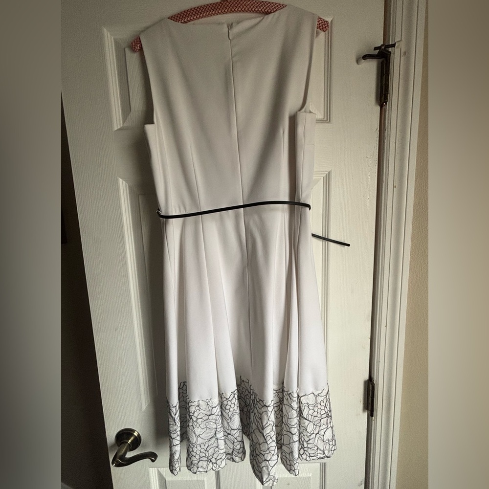 Calvin Klein White Dress with Black Trim - Picture 4 of 4